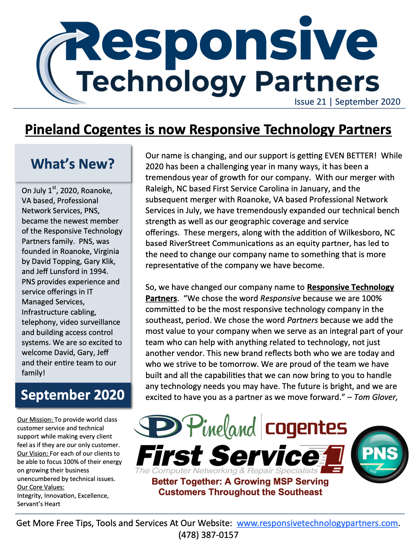 Newsletters - Responsive Technology Partners