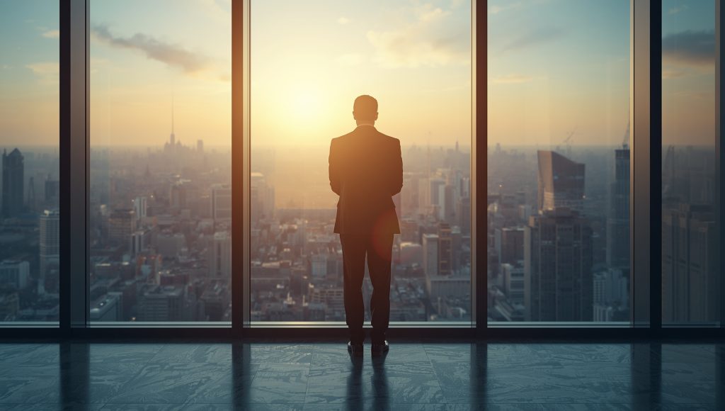 Lucid_Origin_A_modern_executive_stands_confidently_at_a_floort_3